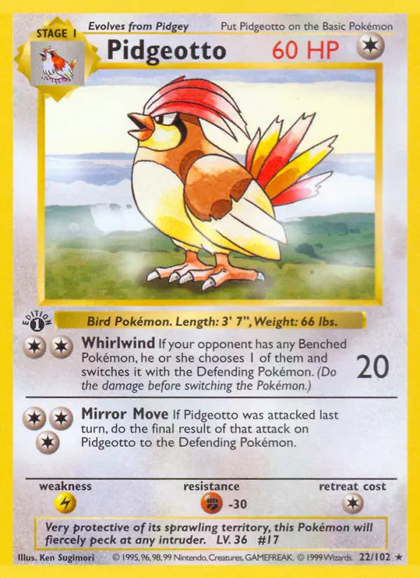 Pidgeotto, Pokémon card