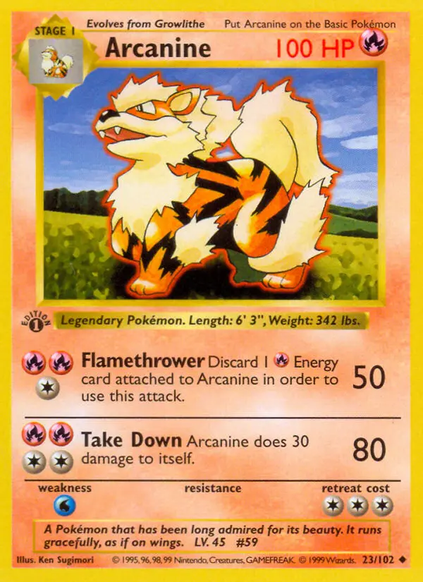 Arcanine, Pokémon card