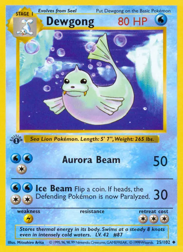 Dewgong, Pokémon card