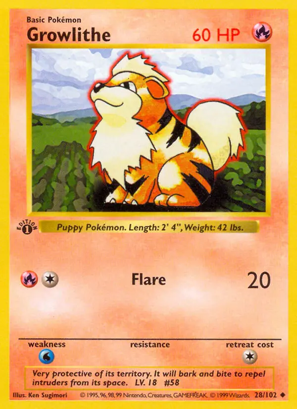 Growlithe, Pokémon card