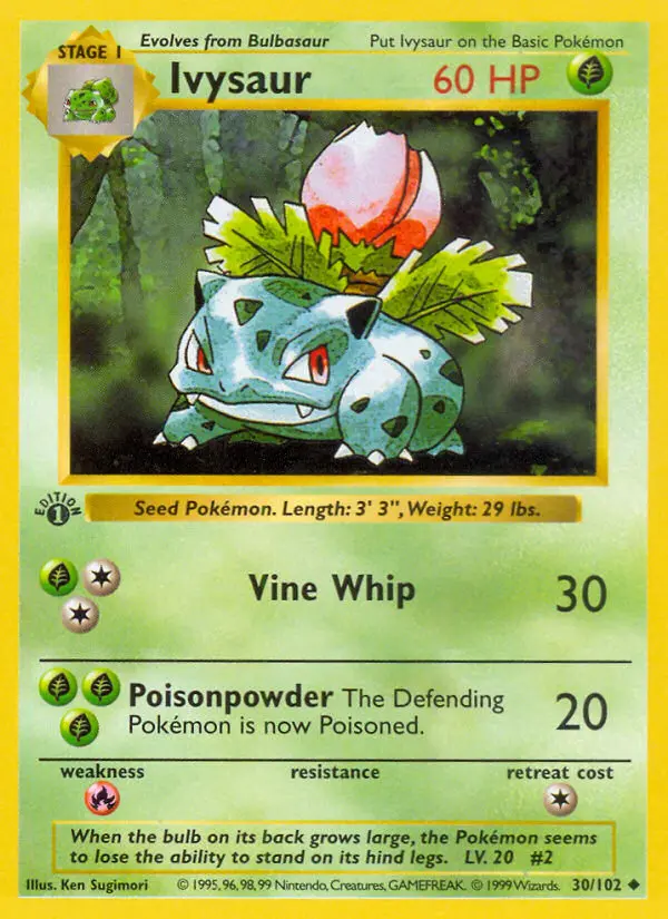 Ivysaur, Pokémon card