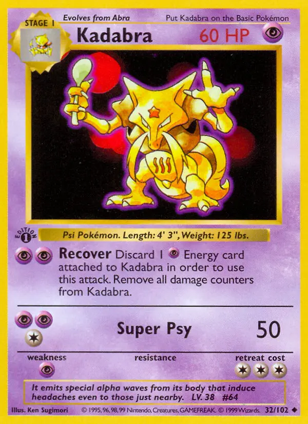 Kadabra, Pokémon card