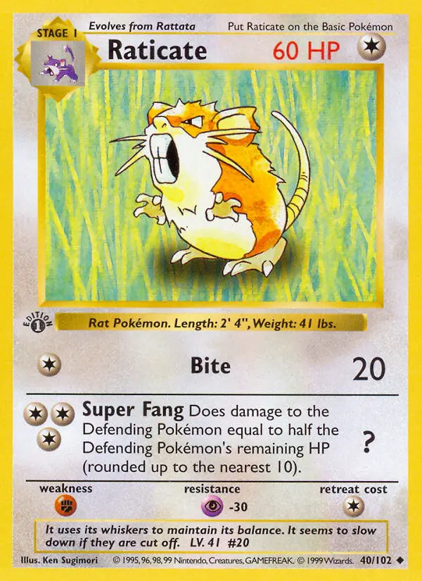 Raticate, Pokémon card