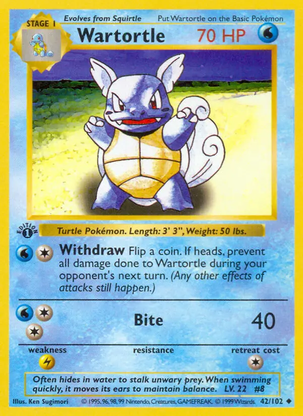 Wartortle, Pokémon card