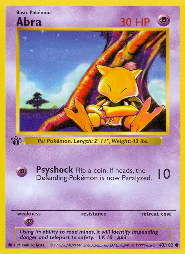 Abra, Pokémon card