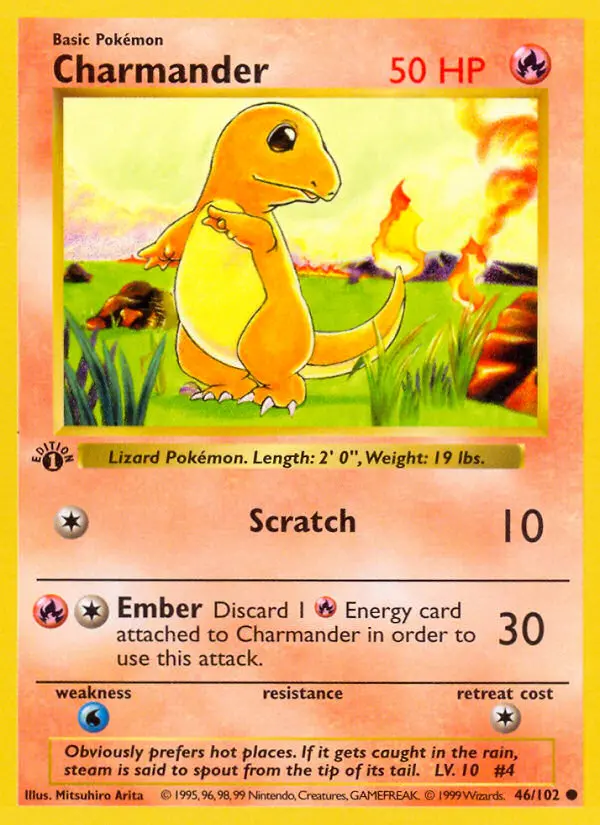 Charmander, Pokémon card