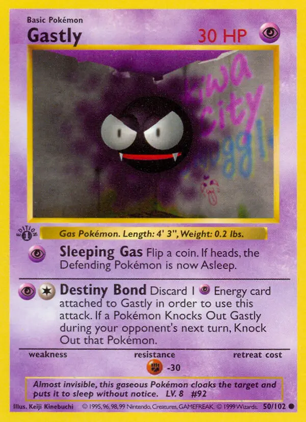 Gastly, Pokémon card