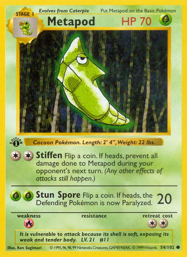 Metapod, Pokémon card