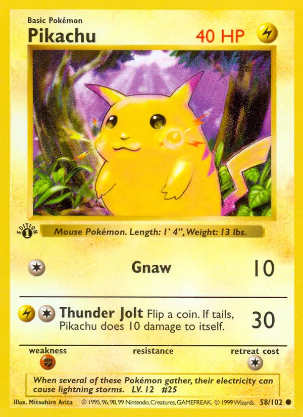 Pikachu, Pokémon card