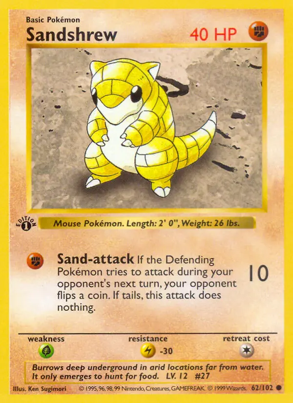 Sandshrew, Pokémon card