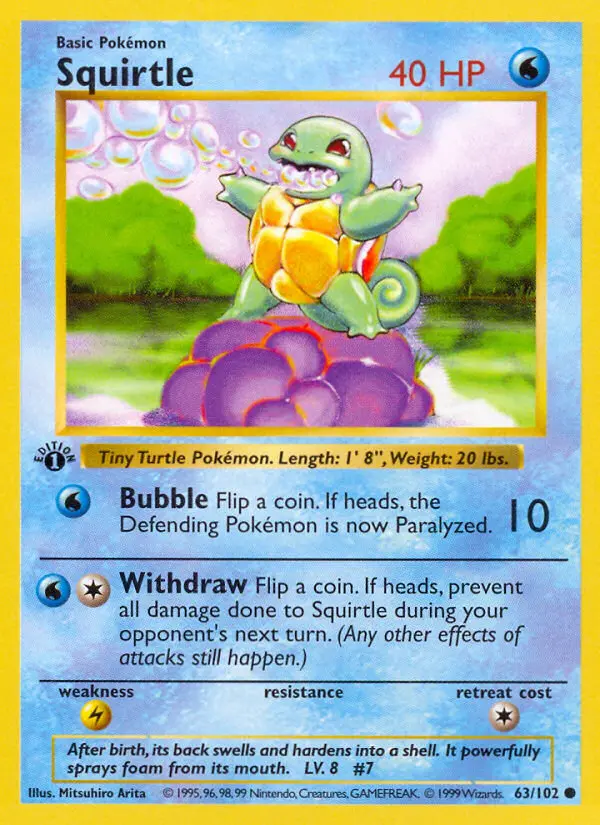 Squirtle, Pokémon card