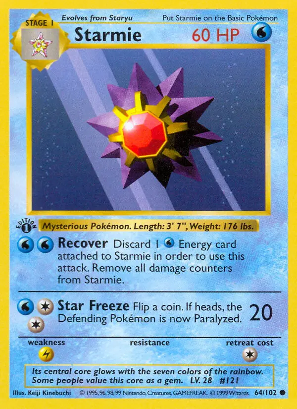 Starmie, Pokémon card