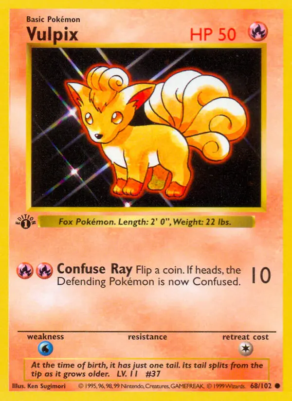Vulpix, Pokémon card