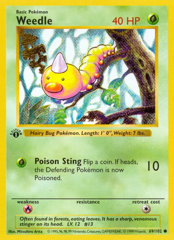 Weedle, Pokémon card