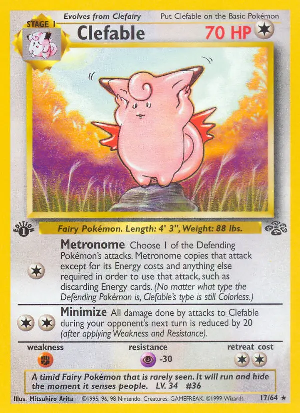 Clefable, Pokémon card