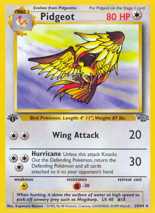 Pidgeot, Pokémon card