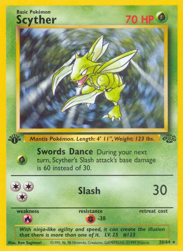 Scyther, Pokémon card