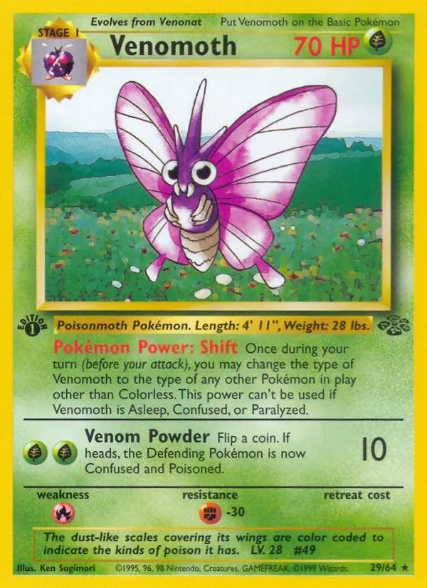 Venomoth, Pokémon card