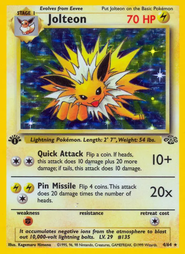 Jolteon, Pokémon card