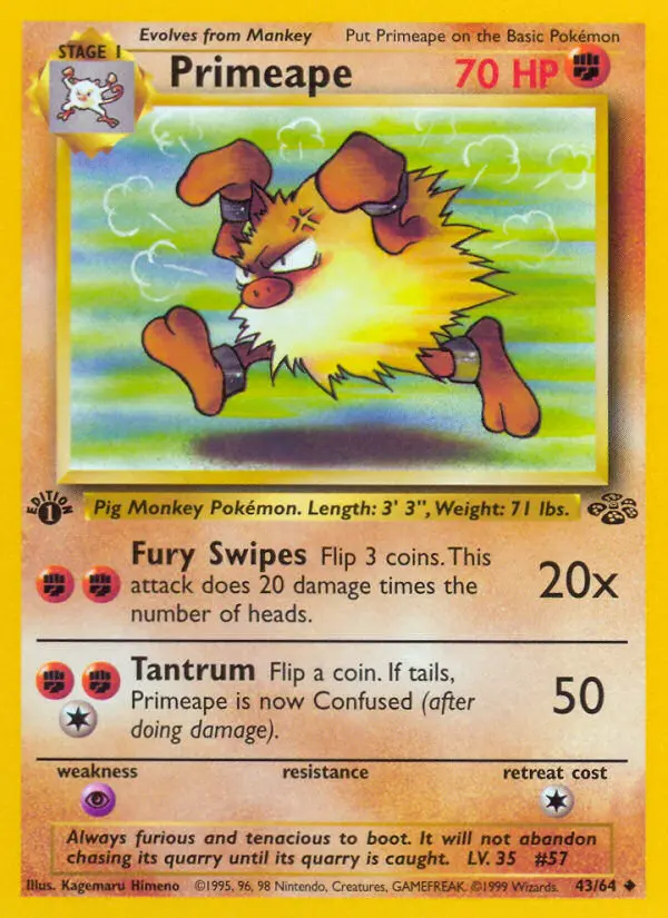 Primeape, Pokémon card