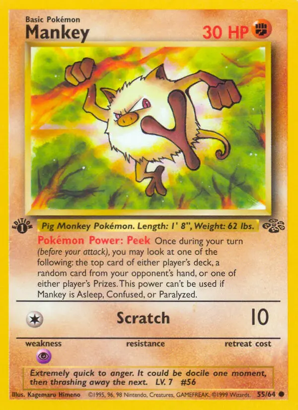 Mankey, Pokémon card