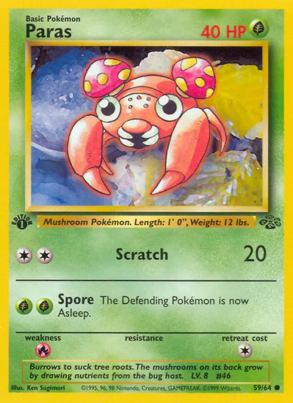 Paras, Pokémon card