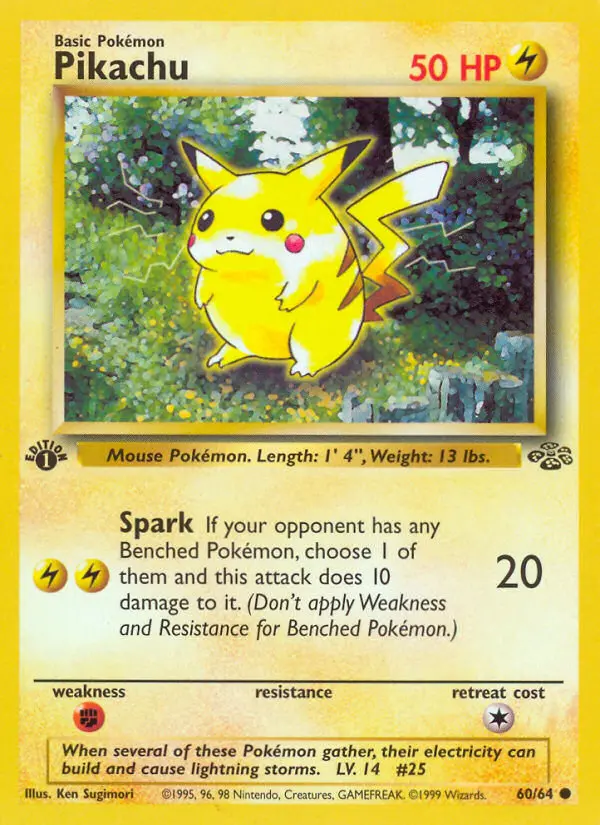 Pikachu, Pokémon card