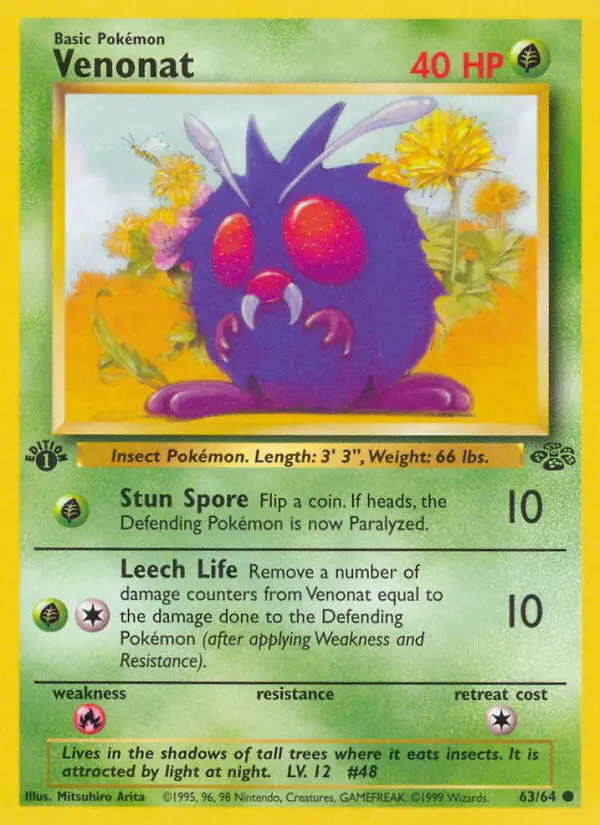 Venonat, Pokémon card