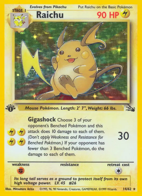 Raichu, Pokémon card