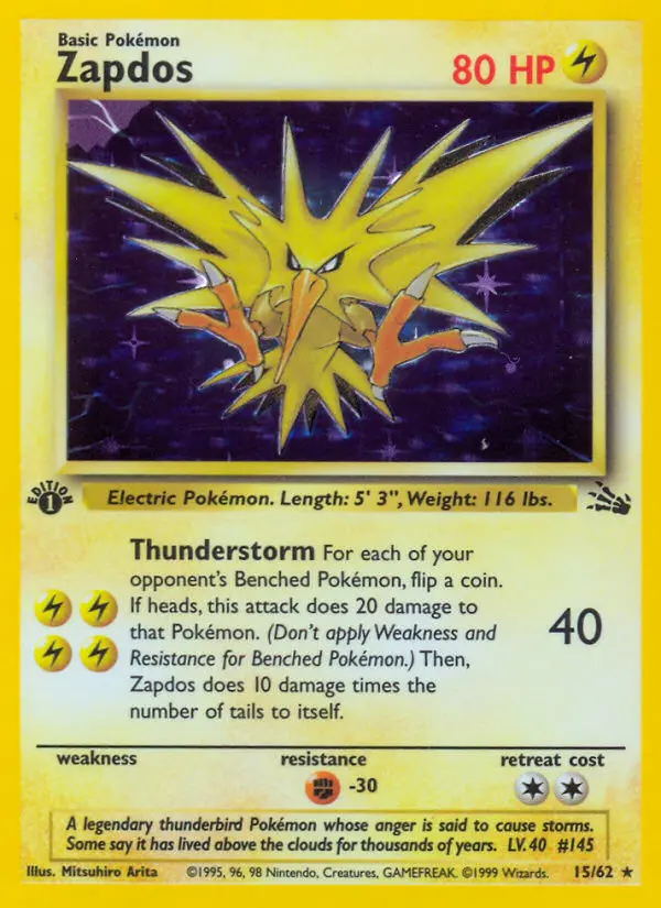 Zapdos, Pokémon card
