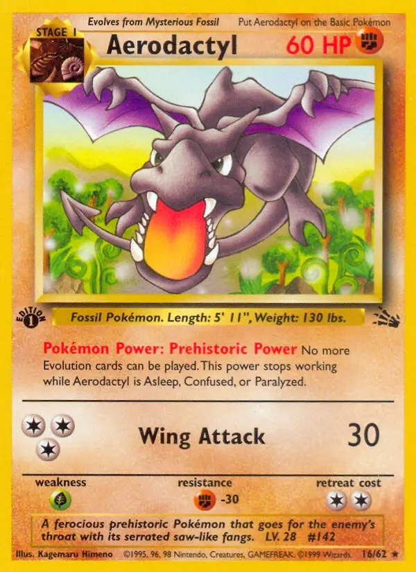 Aerodactyl, Pokémon card