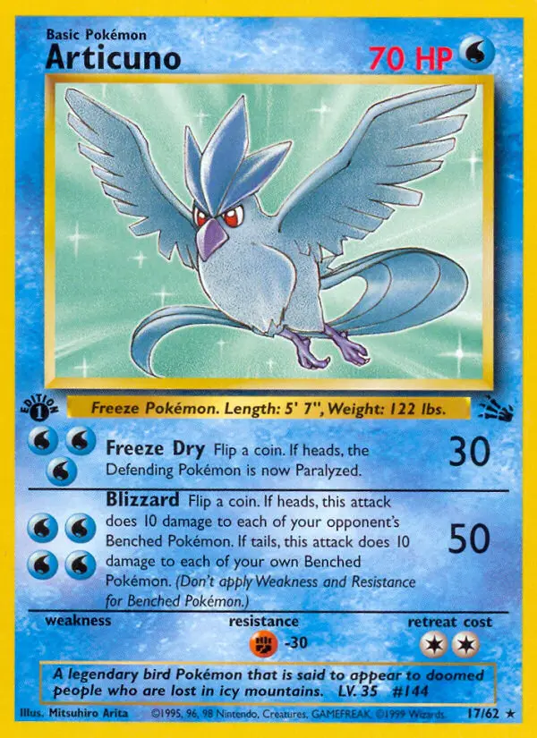 Articuno, Pokémon card
