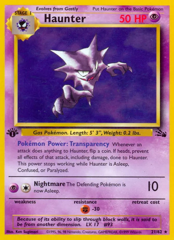 Haunter, Pokémon card