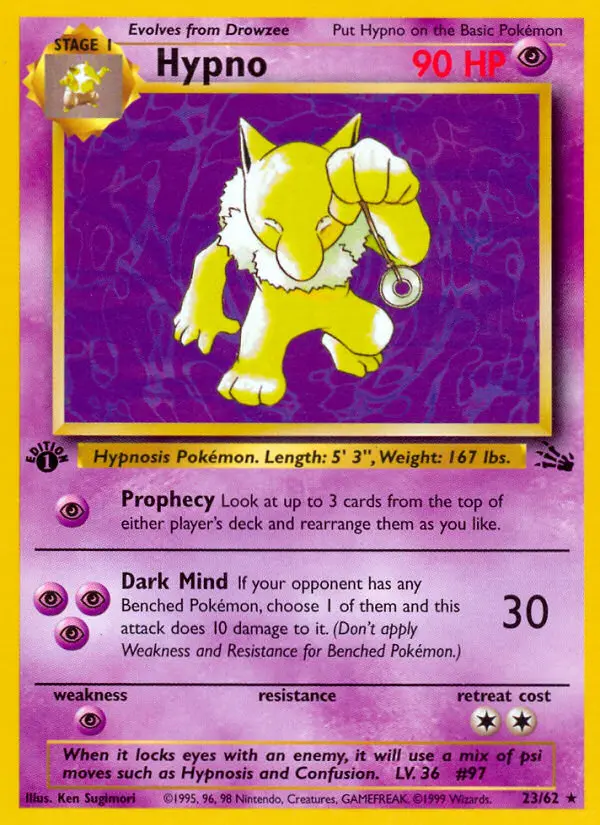 Hypno, Pokémon card