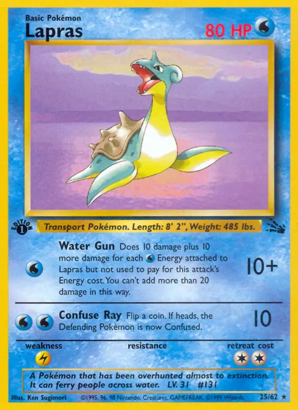 Lapras, Pokémon card