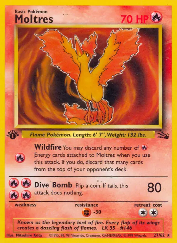 Moltres, Pokémon card