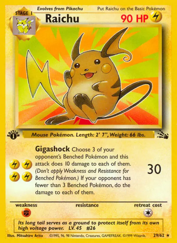 Raichu, Pokémon card