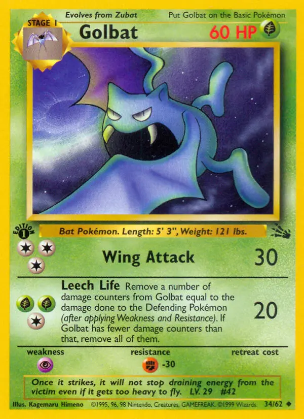 Golbat, Pokémon card