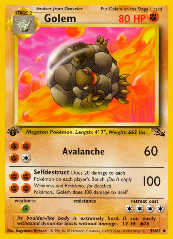 Golem, Pokémon card