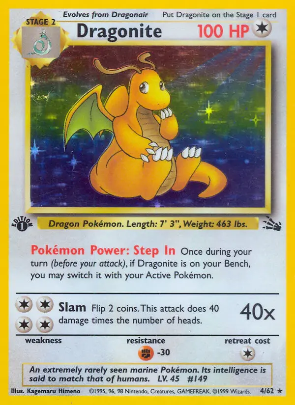 Dragonite, Pokémon card