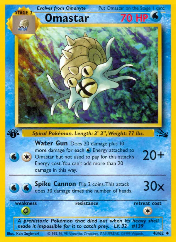 Omastar, Pokémon card
