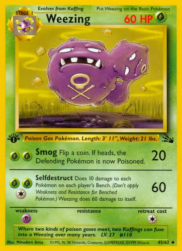 Weezing, Pokémon card