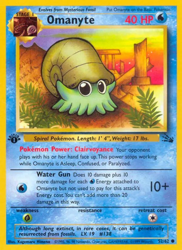 Omanyte, Pokémon card