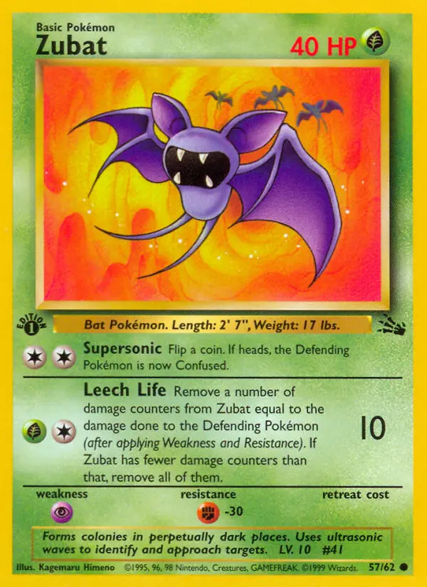 Zubat, Pokémon card