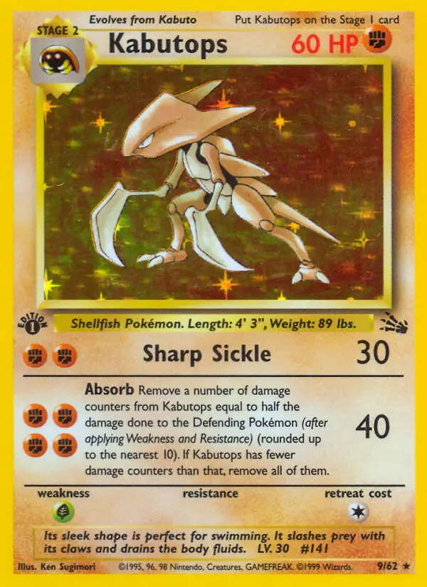 Kabutops, Pokémon card
