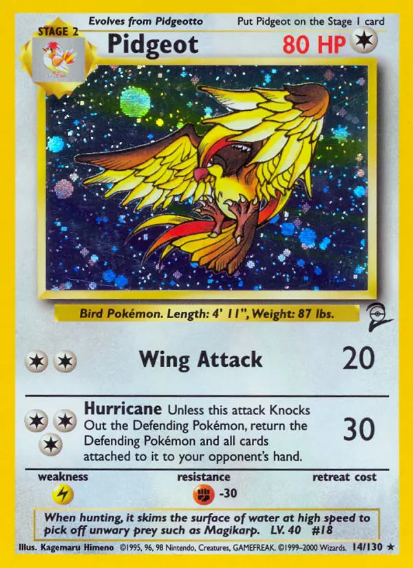Pidgeot, Pokémon card