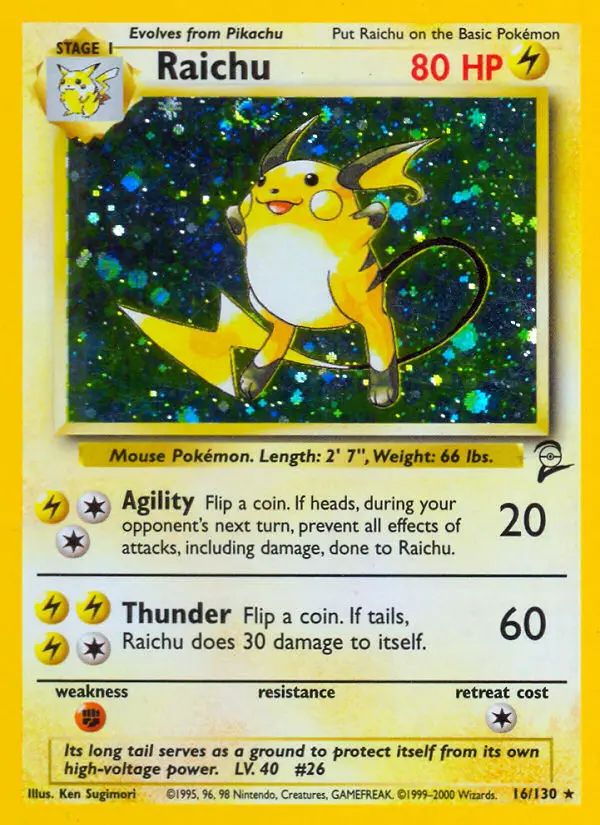 Raichu, Pokémon card