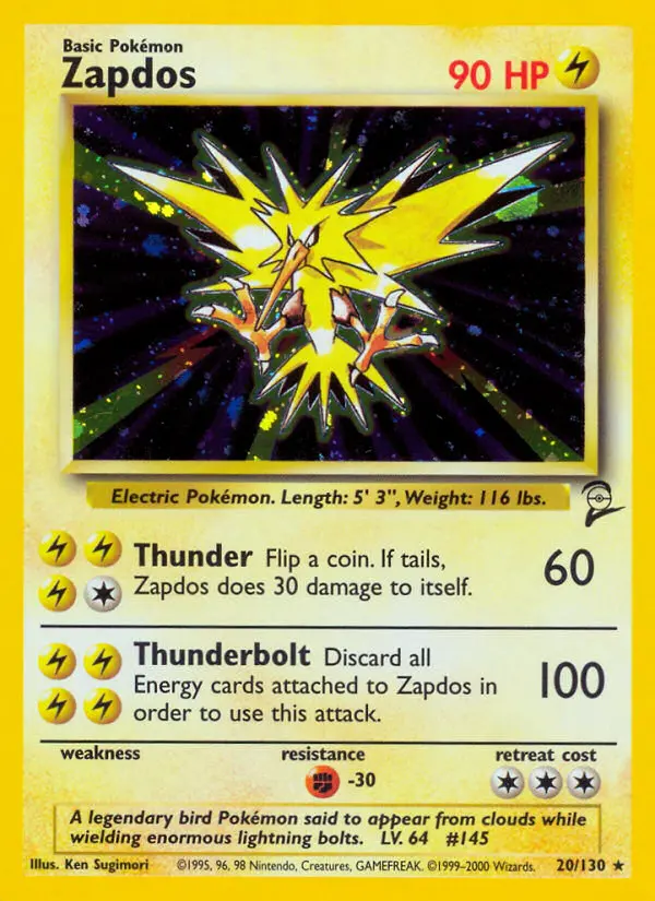Zapdos, Pokémon card