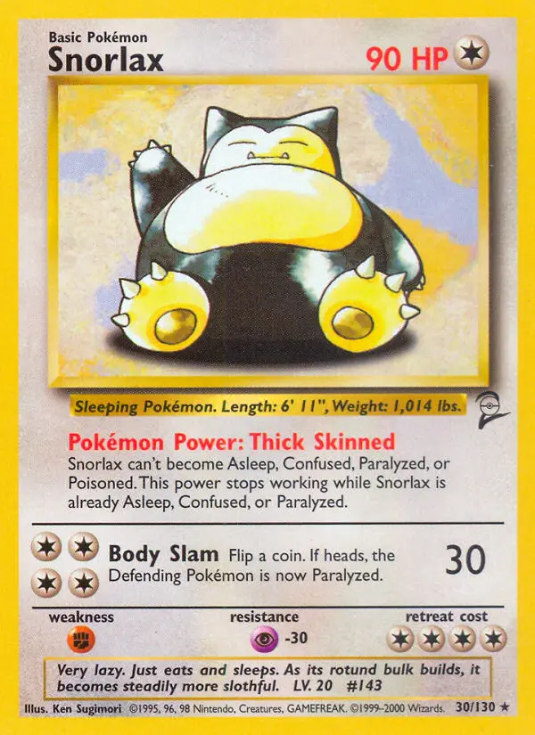 Snorlax, Pokémon card