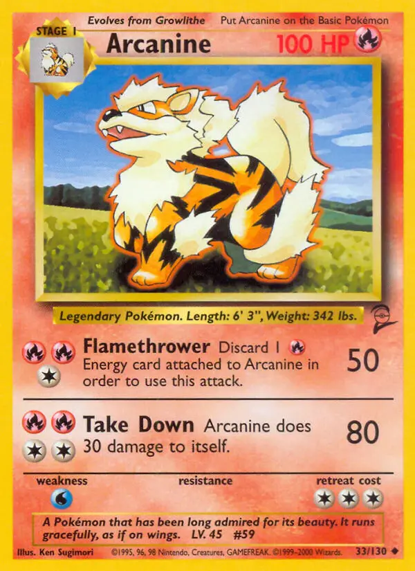 Arcanine, Pokémon card